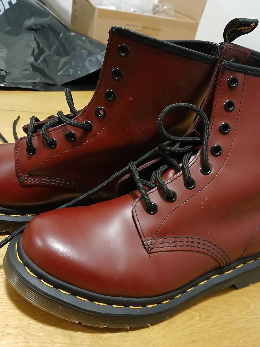 Dr. Martens 1460 Cherry Red Leather 8-Eye Lace-Up Boots